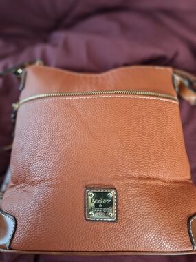 Dooney & Bourke- Copy Cat- Saddle Brown Pebbled Leather Crossbody